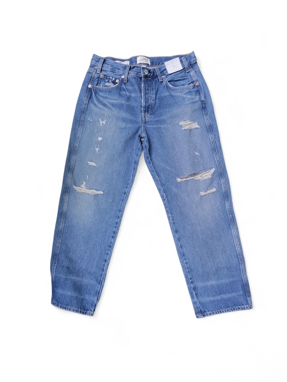 Universal Thread, Light Blue Distressed Straight-Leg Jeans Sizes 8 And 10
